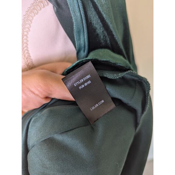 Lulus Candlelit Dark Emerald Green Velvet One Shoulder Bodycon Dress Women Sz M - Picture 11 of 16